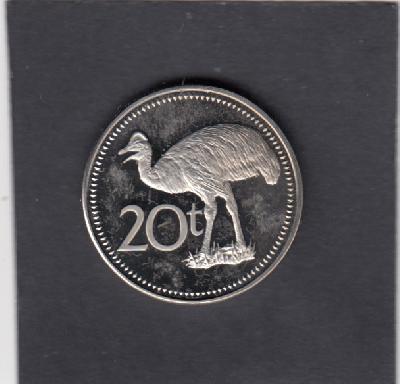 Beschrijving: 20 Toea CASSOWARY BIRD 